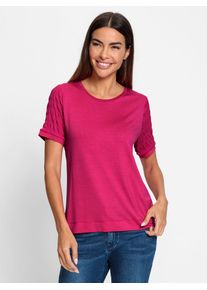 Heine Damen Rundhalsshirt "Shirt", pink, Gr. 42, unifarben, 95% Viskose, 5% Elasthan, Shirts