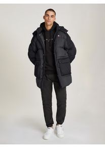 Tommy Jeans Herren Steppmantel "TJM TWO TONE PARKA", schwarz, casual, Gr. XL, Web, Obermaterial: 100% Polyamid, Mäntel, kontrastfarbene Einsätze