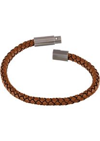 Calvin Klein Damen Lederarmband "Schmuck Edelstahl Armband INDUSTRIAL FACETS 35100045 35100046 35100047", Edelstahl-Leder, braun, Edelstahl, Leder,