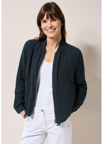 Cecil Damen Kurzjacke, blau, casual, Gr. XL, unifarben, Web, 100% Baumwolle, Jacken, mit Tunnelzug am Saum