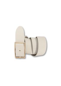 Silbergift Damen Ledergürtel, beige, modisch, Gr. 80, Rindsleder, Gürtel, Schraffiert, goldfarbene Schließe