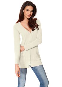 Heine Damen Strickjacke, weiß, Gr. 38, unifarben, 100% Baumwolle, Strickjacken
