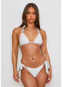 MODA MINX Damen Triangel-Bikini-Top "Lumiere Amour Triangle", weiß, feminin, Gr. S, unifarben, 85% Polyester, 8% Elasthan, 7% Metall,