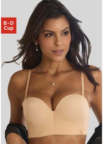 JETTE Damen Push-up-BH, Gr. 75, braun, Microtouch, Obermaterial: 85% Polyamid, 15% Elasthan, feminin, BHs, in leichter Longform mit 3 verschiedenen