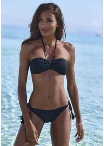 ELBSAND Damen Bandeau-Bikini, schwarz, Gr. 36, Recycling-Polyamid, Bikini-Sets, mit V-Bügel