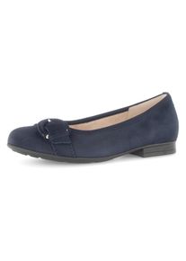Gabor Damen Ballerina "FLORENZ", Gr. 35, blau, Ziegenveloursleder, unifarben, klassisch, Schuhe, Blockabsatz, Businessschuh, Komfortschuh mit