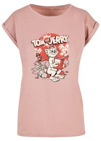 ABSOLUTE CULT Herren T-Shirt "ABSOLUTE CULT Damen Ladies Tom and Jerry - Rocket Prank T-Shirt", rosa, casual, Gr. XS, bedruckt, 100% Baumwolle, Shirts