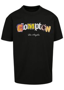 Herren T-Shirt "Upscale by Mister Tee Unisex Compton L.A. Oversize Tee", schwarz, casual, Gr. XL, UPSCALE BY MISTER TEE, unifarben, 100% Baumwolle,