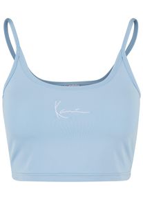 Karl Kani Herren Muskelshirt "Karl Kani Small Signature Essential Crop Top", blau, casual, Gr. L, bedruckt, 77% Polyester, 23% Elasthan, Shirts