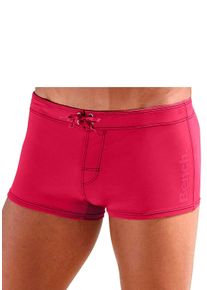 Bench. Herren Boxer-Badehose, rot, Gr. 4, unifarben, Polyamid, Badehosen, mit seitlichem Logoprint