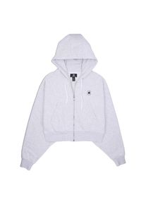 Converse Damen Sweatjacke "WOMEN'S Converse RETRO FULL-ZIP HOODIE"light retro erdgrau trail, sportlich, Gr. XL, meliert, Sweatware, Obermaterial: 80%