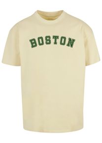 Merchcode Herren T-Shirt "Merchcode Herren Boston Heavy Oversize Tee-BY102", gelb, casual, Gr. L, bedruckt, 100% Baumwolle, Shirts