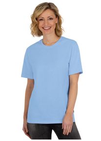 TRIGEMA Damen T-Shirt "TRIGEMA T-Shirt DELUXE Baumwolle", blau, Basic, Gr. S, 100% Baumwolle, Shirts