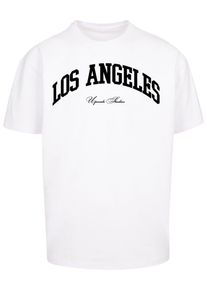 Herren T-Shirt "Upscale by Mister Tee Unisex L.A. College Oversize Tee", weiß, casual, Gr. XS, UPSCALE BY MISTER TEE, bedruckt, 100% Baumwolle, Shirts