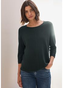 Cecil Damen Strickpulloverslate khaki, casual, Gr. L, unifarben, Strick, Obermaterial: 60% Baumwolle, 40% Viskose, Pullover, mit 3/4-Arm und Rundhals