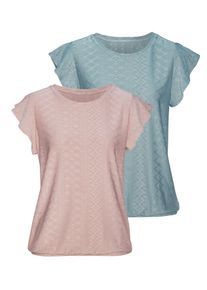 Vivance Damen Kurzarmshirt "mit Lochstickerei", bunt, modisch, Gr. 36, unifarben, Stoff, Obermaterial: 90% Polyester (REPREVE), 10% Elasthan, Shirts,