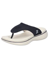 RIEKER SPORT Damen Zehentrenner, Gr. 43, blau, Textil, unifarben, casual, Schuhe, Sommerschuh, Strandschuh, Badeschuh, Urlaubschuh mit weichem
