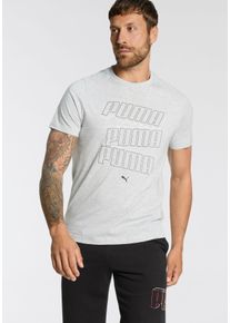 Puma Herren T-Shirt "ESS LOGO LAB HOG TEE", grau, sportlich, Gr. XXL, meliert, Jersey, Obermaterial: 100% Baumwolle, Shirts, für Herren