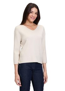 Betty Barclay Damen Strickpullover "Betty Barclay Feinstrickpullover mit V-Ausschnitt", beige, modisch, Gr. 36, Strick, Obermaterial: 50% Viskose,