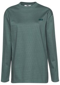 DEF Damen Longsleeve "DEF Damen DEF Everyday Longsleeve", grün, klassisch, Gr. L, bedruckt, 100% Baumwolle, Shirts