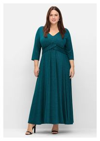 sheego Damen Cocktailkleid "Große Größen", blau, elegant, Gr. 40, unifarben, Obermaterial: 66% Viskose, 16% Polyamid, 15% metallisierte Fasern, 3%