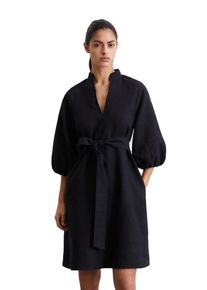 Marc O'Polo MARC O'POLO Damen Midikleid "aus leichter Qualität", schwarz, Gr. 34, unifarben, Obermaterial: 100% Leinen; Futter: 100% Nicht verfügbar, Kleider