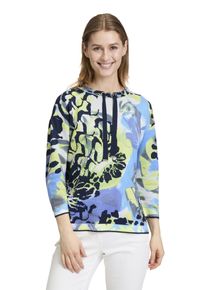 Betty Barclay Damen Strickpullover "Betty Barclay Feinstrickpullover mit Leoprint", blau, casual, Gr. 38, Strick, Obermaterial: 50% Polyester, 45%