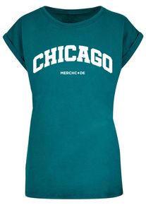 Merchcode Herren T-Shirt "Merchcode Damen Ladies Chicago Wording - T-Shirt", blau, casual, Gr. XXL, bedruckt, 100% Baumwolle, Shirts