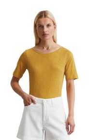 Marc O'Polo MARC O'POLO Damen T-Shirt "aus softem Slub-Jersey", gelb, Basic, Gr. M, unifarben, Obermaterial: 100% Baumwolle, Shirts