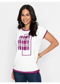 Inspirationen Damen Print-Shirt "Shirt", pink, Gr. 40, bedruckt, gemustert, unifarben, mehrfarbig, 92% Polyester, 8% Elasthan, Shirts