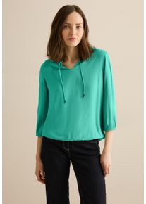 Cecil Damen Langarmbluse, grün, casual, Gr. XXL, unifarben, Stoff, 100% Viskose, Blusen, mit 3/4 Ärmeln