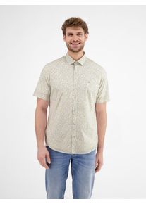 Lerros Herren Kurzarmhemd "Lerros Halbarmhemd, sommerlich gemustert", weiß, Gr. S, 97% Baumwolle, 3% Elasthan, Hemden