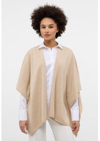Eterna Damen Strickponcho, beige, casual, 100% Wolle (Merino), Pullover