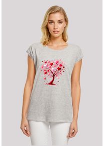 F4NT4STIC Damen T-Shirt "Herz Baum Aquarell Druck", grau, casual, Gr. XXXL, Obermaterial: 100% Baumwolle, Shirts, Premium Qualität