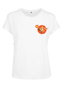 MisterTee Herren Kurzarmshirt "MisterTee Damen Ladies Space Jam Tune Squad Lola Box Tee", weiß, casual, Gr. XS, unifarben, 100% Baumwolle, Shirts