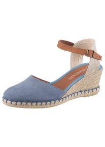 VERBENAS Damen Sandalette "MALENA SERRAJE", Gr. 36, blau, Veloursleder, Leder, Textil, casual, Schuhe, Sommerschuh, Riemchensandale, Urlaubschuh mit