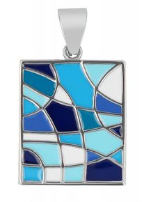 Adelia´s ADELIA ́S Damen Ketten-Anhänger "Neuheit 2025 - moderner Schmuck Anhänger aus Edelstahl", Edelstahl, blau, Edelstahl, Schmuckanhänger