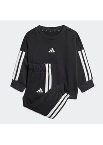 Kinder Trainingsanzug "I 3S FT JOG 240", schwarz-weiß, sportlich, Gr. 62, adidas Sportswear, Obermaterial: 70% Baumwolle, 30% Polyester, Sportanzüge