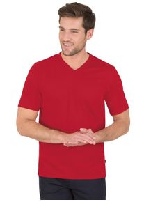 TRIGEMA Herren T-Shirt "TRIGEMA V-Shirt DELUXE", braun, Basic, Gr. M, 50% Baumwolle, 50% Polyester, Shirts