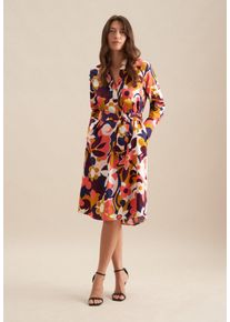 Seidensticker Damen Sommerkleid "Schwarze Rose", rosa, Gr. 36, geblümt, 100% Baumwolle, Kleider, Langarm Kragen Floral