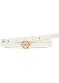 Lascana Damen Hüftgürtel "Hosengürtel", beige, elegant, Gr. 80, unifarben, kontrastfarbene Details, Lederimitat, Gürtel, schmale und modische Form,