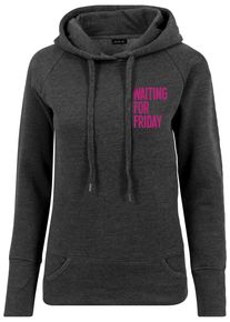 MisterTee Damen Kapuzenpullover "MisterTee Damen Ladies Waiting For Friday Hoody", grau, casual, Gr. S, unifarben, 60% Baumwolle, 40% Polyester,