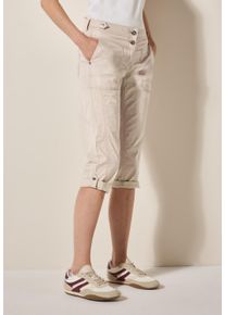 Cecil Damen 3/4-Hose, beige, casual, Gr. 28, unifarben, Web, 98% Baumwolle, 2% Elasthan, Hosen, aus Baumwolle mit Stretchanteil