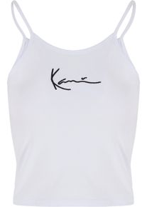Karl Kani Herren Muskelshirt "Karl Kani Damen KKWQ22001WHT Small Signature Tape Top", weiß, casual, Gr. L, unifarben, 95% Baumwolle, 5% Elasthan,