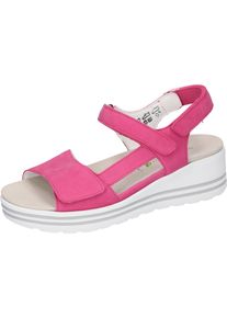 Waldläufer WALDLÄUFER Damen Riemchensandale "H-MICHELLE", Gr. 3,5, pink, Nubukleder, elegant, Schuhe, Sommerschuh, Sandalette, Keilabsatz, mit Luftkammernsohle,