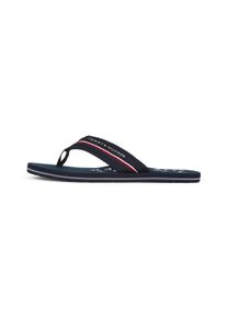 Tommy Hilfiger Herren Zehentrenner "Tommy Hilfiger WEB BEACH SANDAL", Gr. 43, blau, Textil, sportlich, Schuhe, Sommerschuh, Badeschuh mit