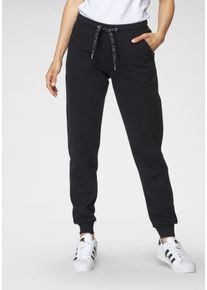 OTTO products Damen Sweathose, schwarz, casual, Gr. 36, unifarben, angeraute Sweatware, Obermaterial: 100% Baumwolle, Hosen, GOTS zertifiziert - aus