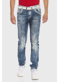 Cipo & Baxx CIPO & BAXX Herren 5-Pocket-Jeans "Jeans", blau, casual, Gr. 33, unifarben, 100% Baumwolle, Jeans, in Regular-Fit