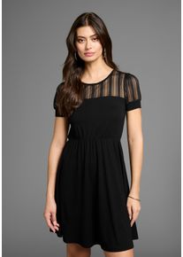 Laura Scott Damen Minikleid, schwarz, feminin, Gr. 40, unifarben, Jersey, Obermaterial: 95% Viskose, 5% Elasthan. Netz: 100% Polyester, Kleider, mit