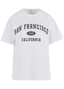 MISS TEE Herren T-Shirt "Miss Tee San Francisco City Wording Tee", weiß, casual, Gr. XS, bedruckt, 100% Baumwolle, Shirts